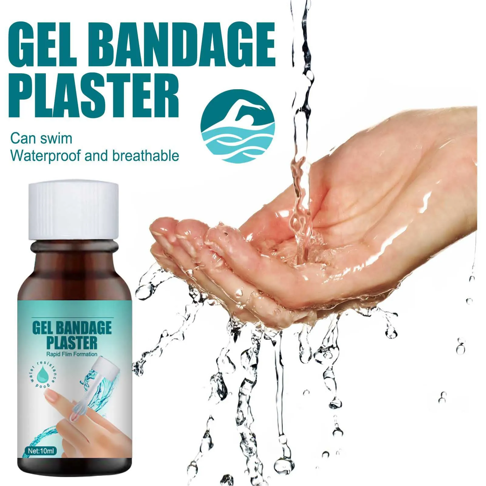 2Pcs 10ml Liquid Bandage Transparent, Gel Bandage Plaster, Liquid Band Aid Waterproof Breathable Gel Bandage Plaster for Skin Repairing