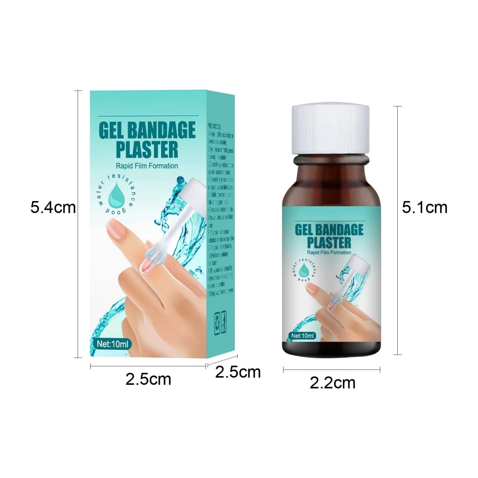2Pcs 10ml Liquid Bandage Transparent, Gel Bandage Plaster, Liquid Band Aid Waterproof Breathable Gel Bandage Plaster for Skin Repairing
