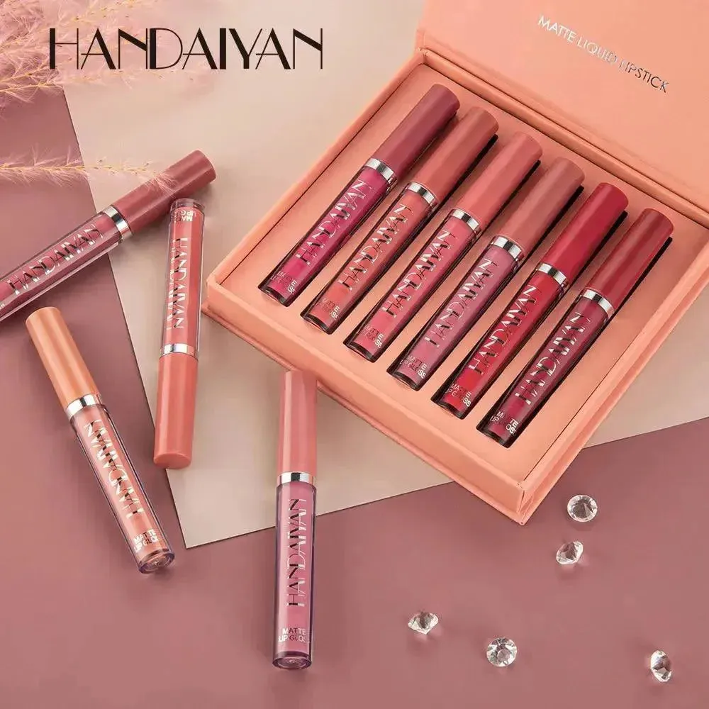 6Pcs Matte Liquid Lipstick Set - Long-Lasting Waterproof Lip Gloss