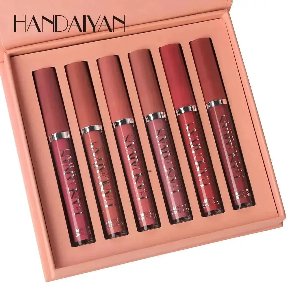 6Pcs Matte Liquid Lipstick Set - Long-Lasting Waterproof Lip Gloss
