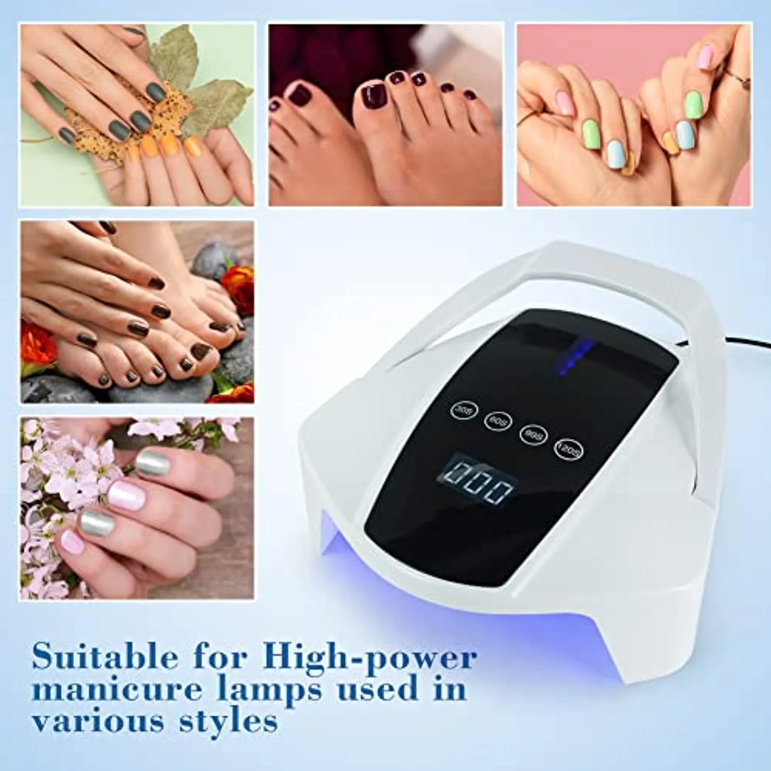 96W Rechargeable UV Led Nail Lamp, Faster Gel Nail Dryer Nail Light with 4 Timer Smart Sensor, Cordless LED Nail Lamp UV Gel Nail Lamp, Large Space Portable Handle Nail Dry Machine for Gel Nail Polish