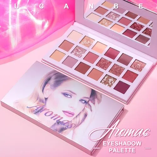 CHARMCODE 2Pcs Florescence   Aromas Eyeshadow Palette Makeup Set, Matte Shimmer Glitter Pressed Pearl All Highly Pigmented Blending Powder, Natural Velvet Texture Eye Shadow Kit