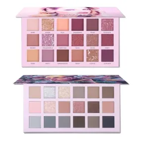 CHARMCODE 2Pcs Florescence   Aromas Eyeshadow Palette Makeup Set, Matte Shimmer Glitter Pressed Pearl All Highly Pigmented Blending Powder, Natural Velvet Texture Eye Shadow Kit