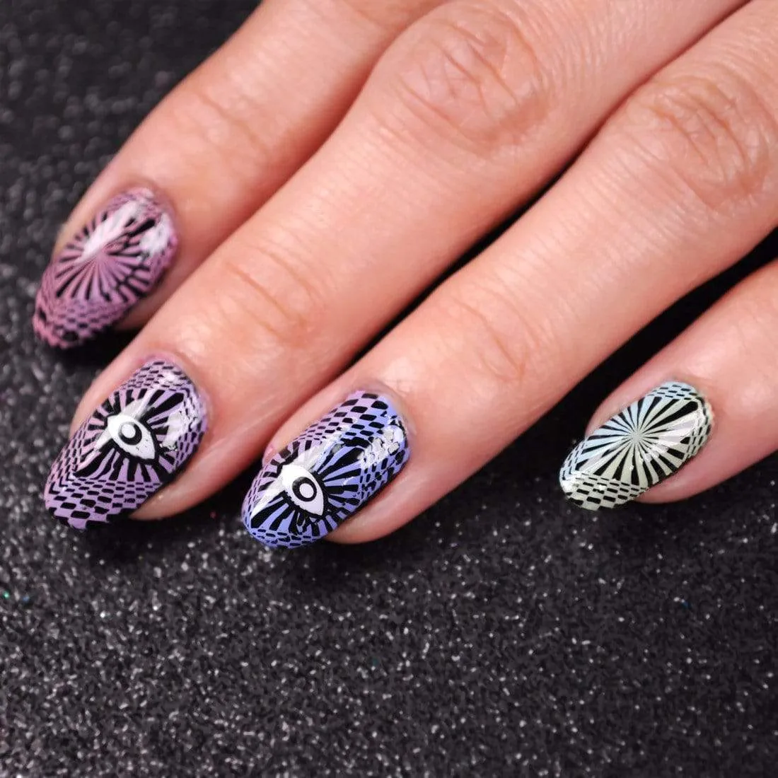 Electro Glo: 6-Piece Electric Pastel Stamping Art Polish Set