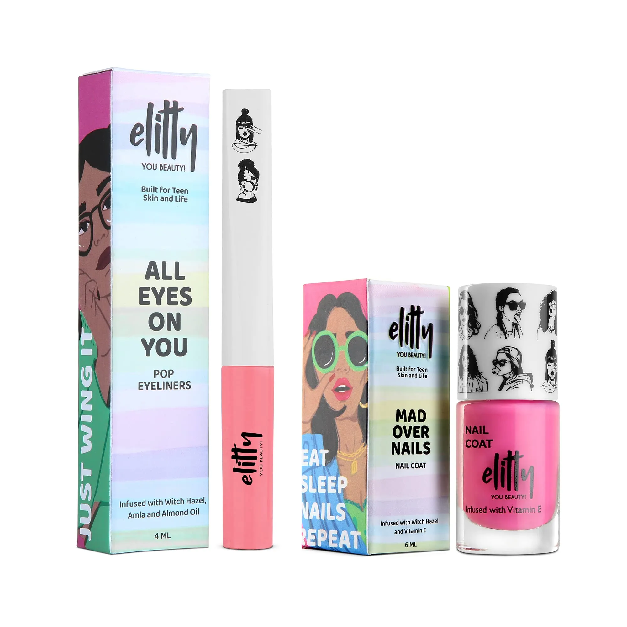 Elitty Angel Energy combo- (Eyeliner- Crossbow, Nail Paint - Secret Crush)-Pack of 2