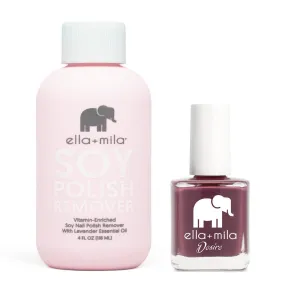 ella mila - Soy Polish Remover & La Vie En Rose - .45oz