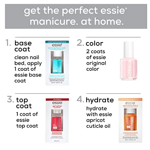 Essie Gel Setter Longwear & Shine Color Kit, In-The-Cabana, Aqua Blue Nail Polish   Top Coat, Gifts For Women And Men, 0.46Oz Each