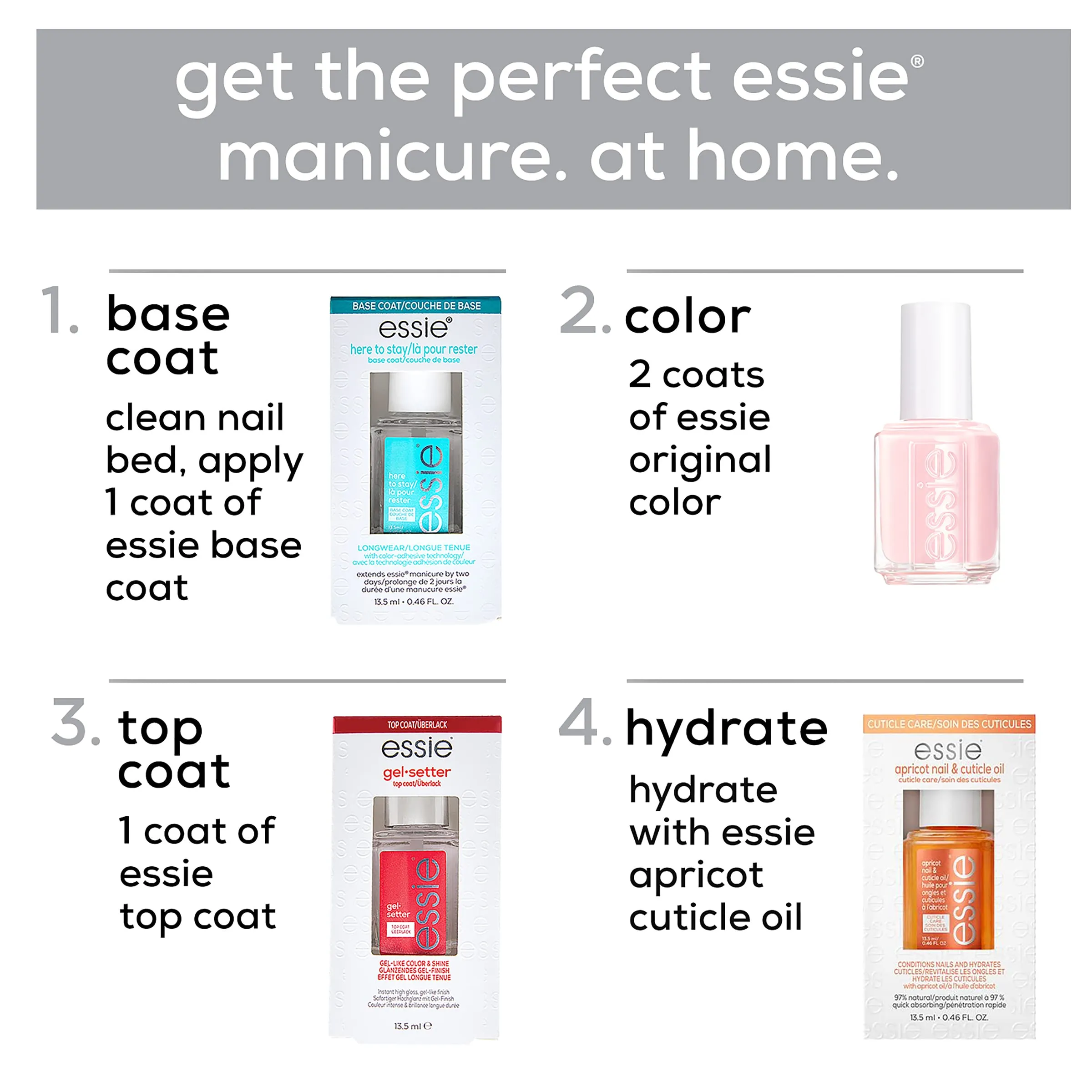 Essie Gel Setter Longwear & Shine Color Kit, In-The-Cabana, Aqua Blue Nail Polish   Top Coat, Gifts For Women And Men, 0.46Oz Each