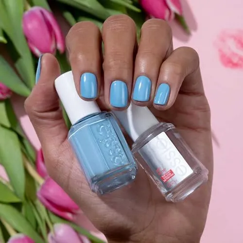 essie salon-quality nail polish, vegan, blue, cream, tu-lips touch, 0.46 fl oz