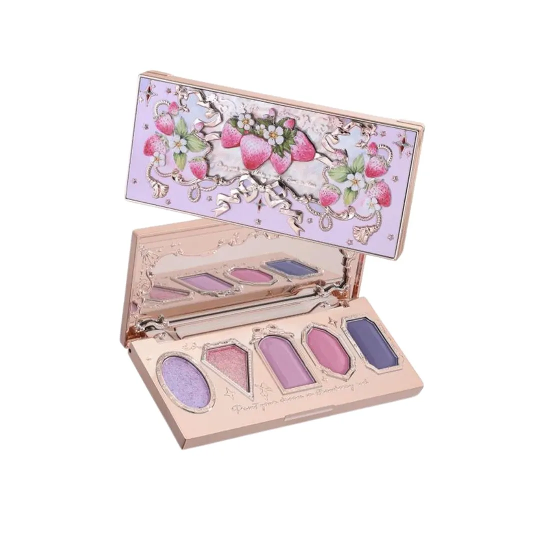 Flower Knows Violet Strawberry Rococo Five-Color Eyeshadow Palette G01 Starmoon Strawberry