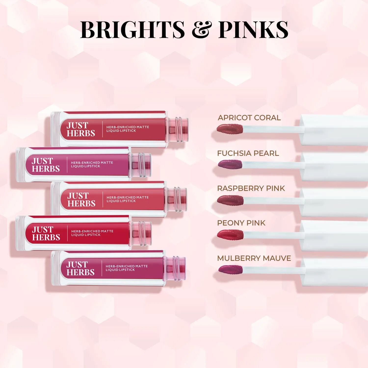 Full-Size Herb Enriched Matte Liquid Lipstick Kit - Set of 5