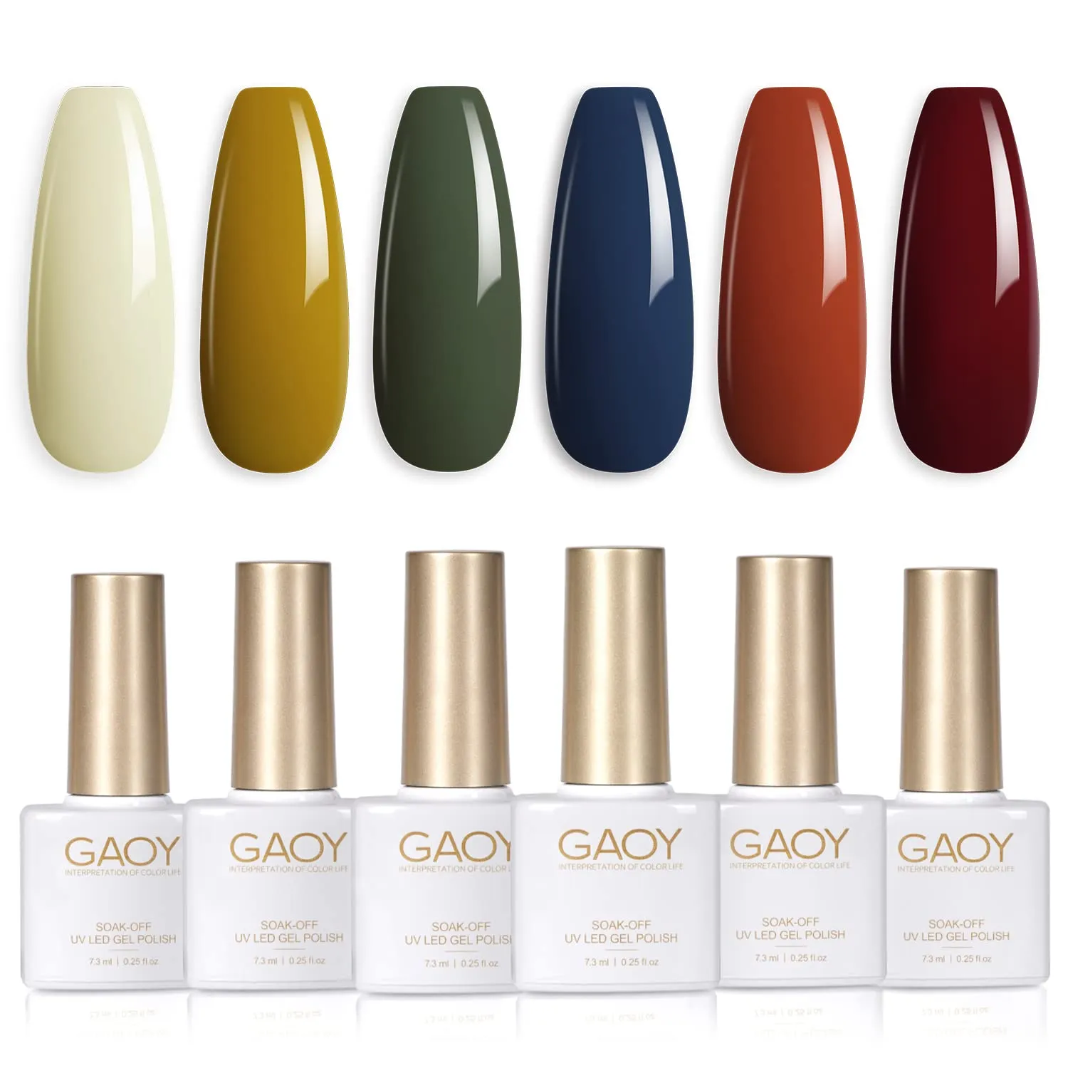 GAOY Icy Jelly Gel Nail Polish Set of 6 Colors Including Red Pink Nude Gel Polish Kit UV LED Soak Off Nail Polish Home DIY Manicure Nail Salon Varnish
