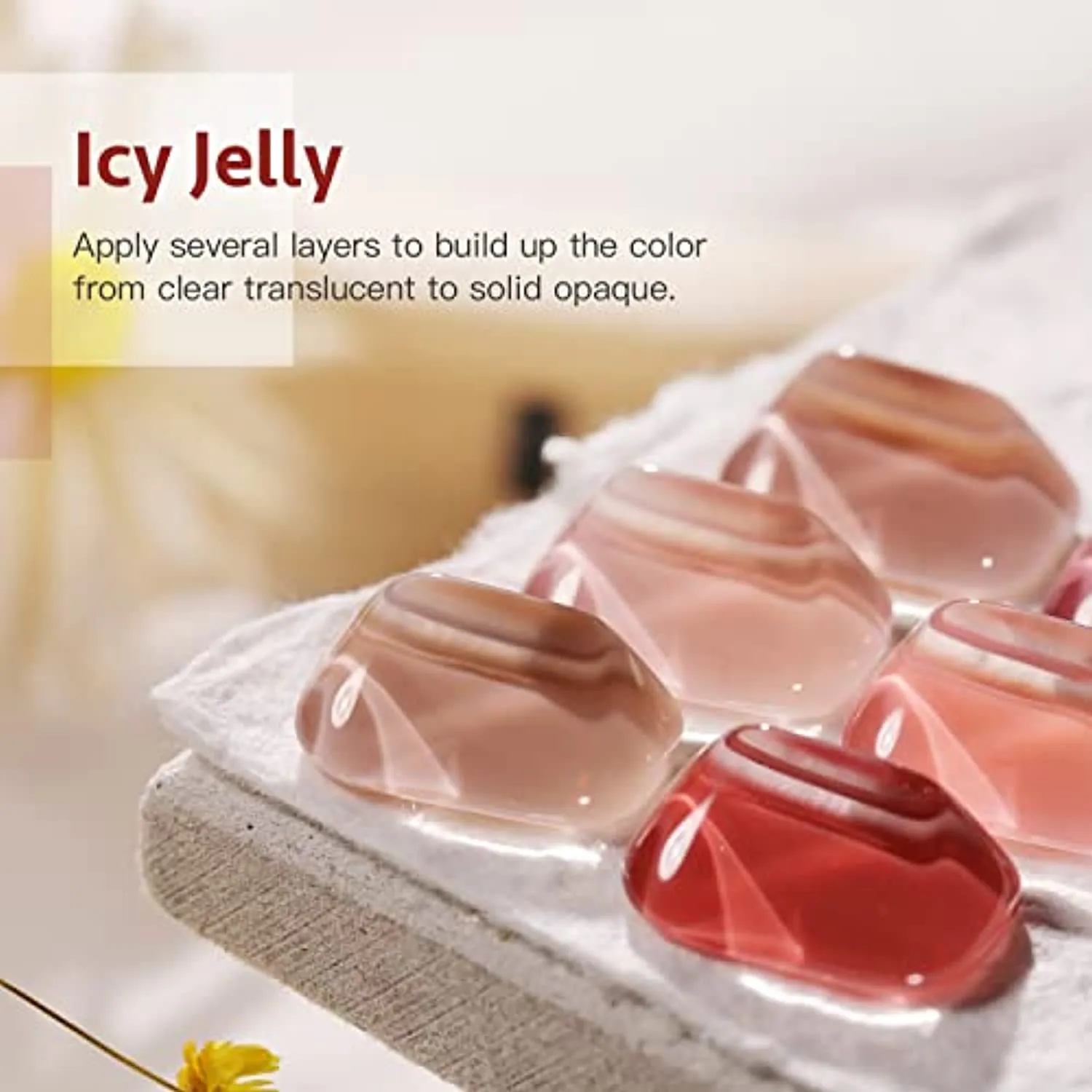GAOY Icy Jelly Gel Nail Polish Set of 6 Colors Including Red Pink Nude Gel Polish Kit UV LED Soak Off Nail Polish Home DIY Manicure Nail Salon Varnish