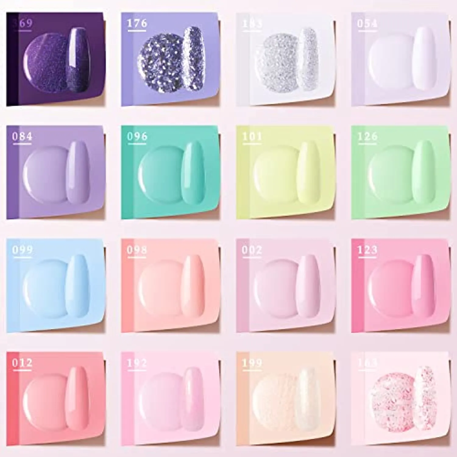 Gellen 16 Colors Gel Nail Polish Kit - With Top&Base Coats, Bright Candy Tones Colorful Vibrant Spring Summer Nail Art Gel Polish Colors Home/Salon Manicure Set