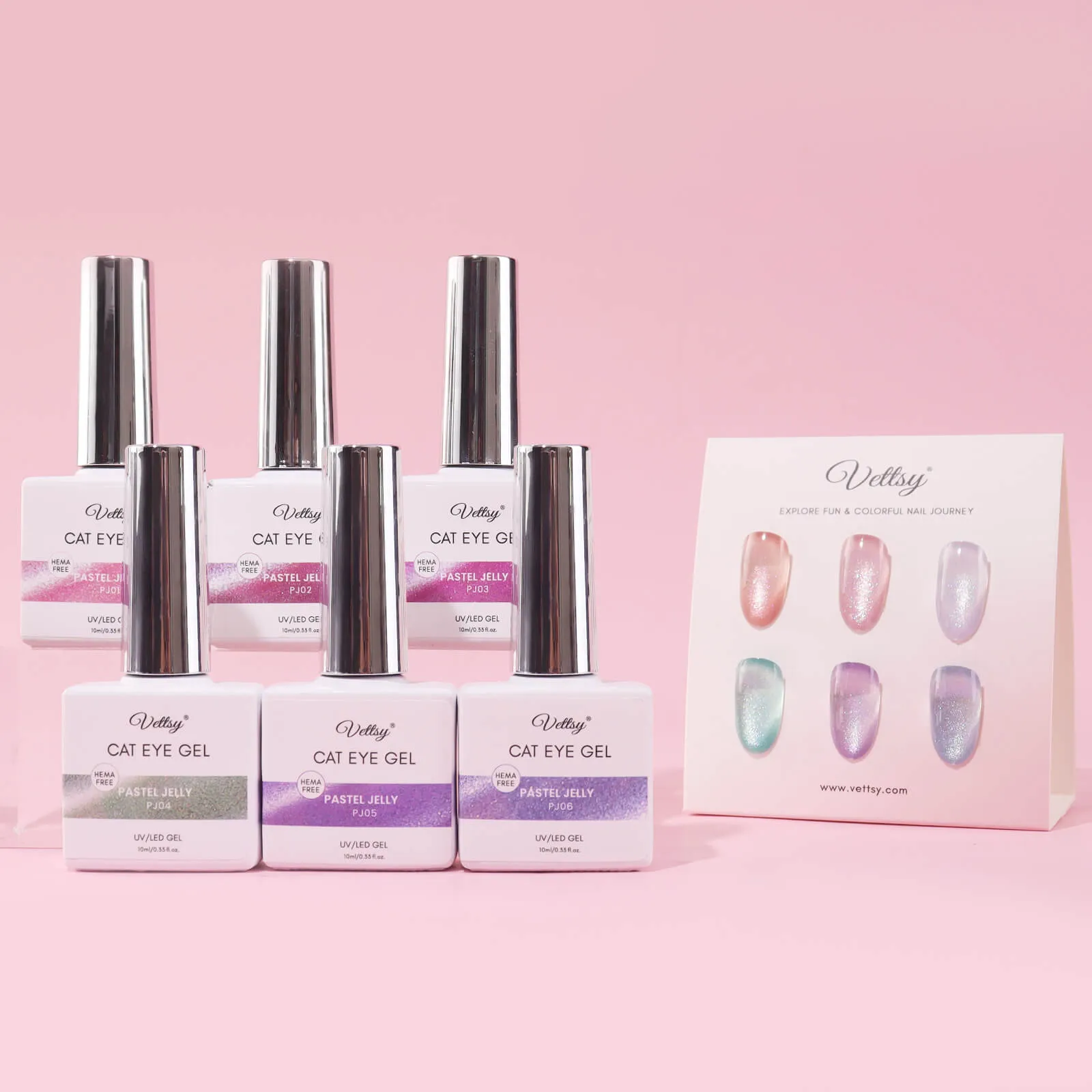 Hema-Free Cat Eye Gel Set-Pastel Jelly