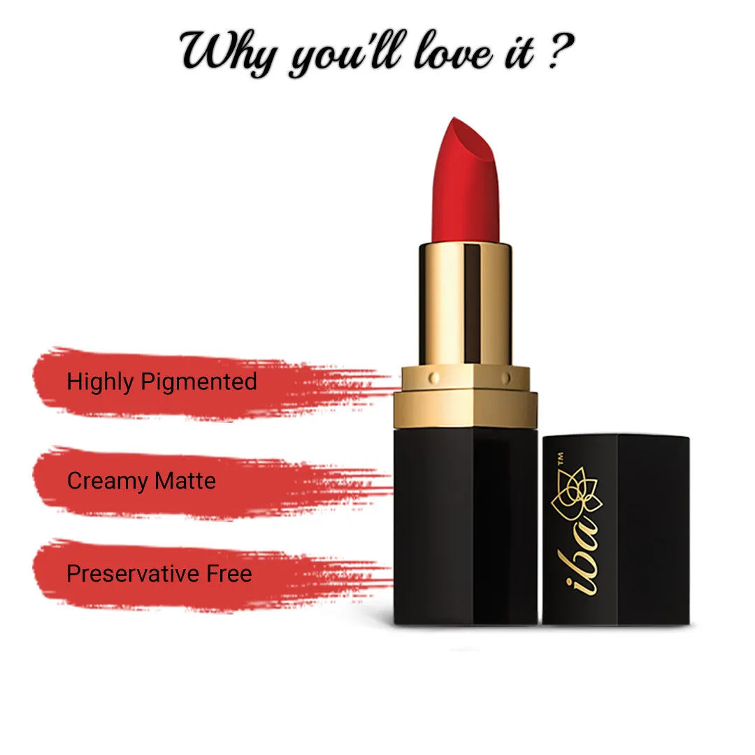 Iba Pure Lips Long Stay Matte Lipstick-M06 Bold Red
