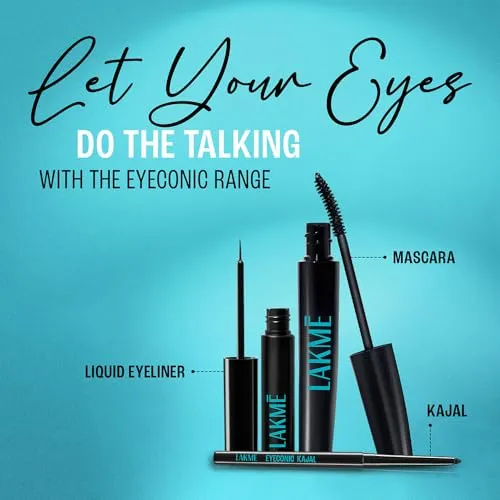 Lakme Eyeconic Liquid Eye Liner, Black, Long Lasting Matte Waterproof Liner - Smudge Proof, Transfer Proof Eye Makeup for 24 hrs, 4.5 ml