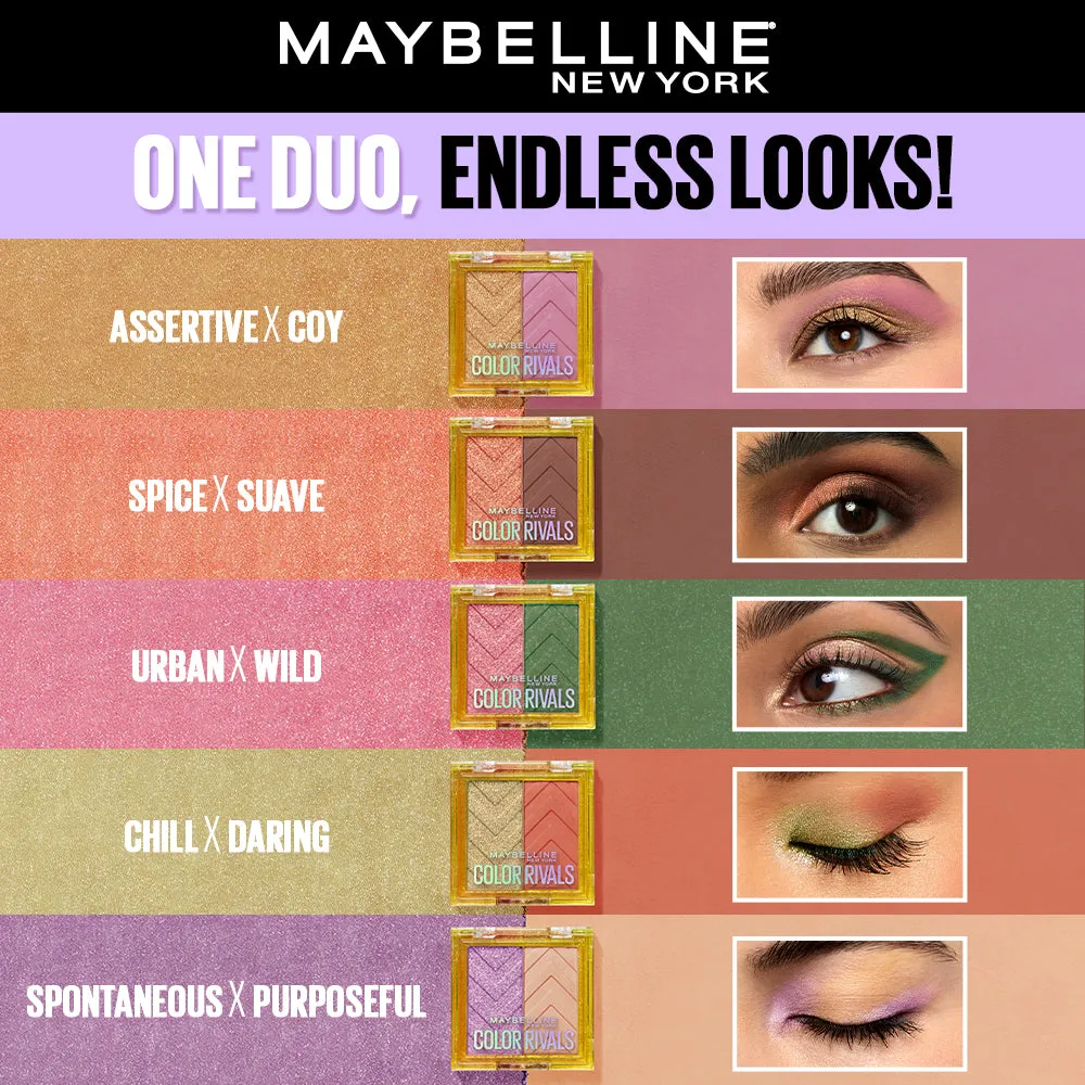 Maybelline Color Rivals Shadow Longwear Duo Eyeshadow Palette: Chill x Daring, 3g