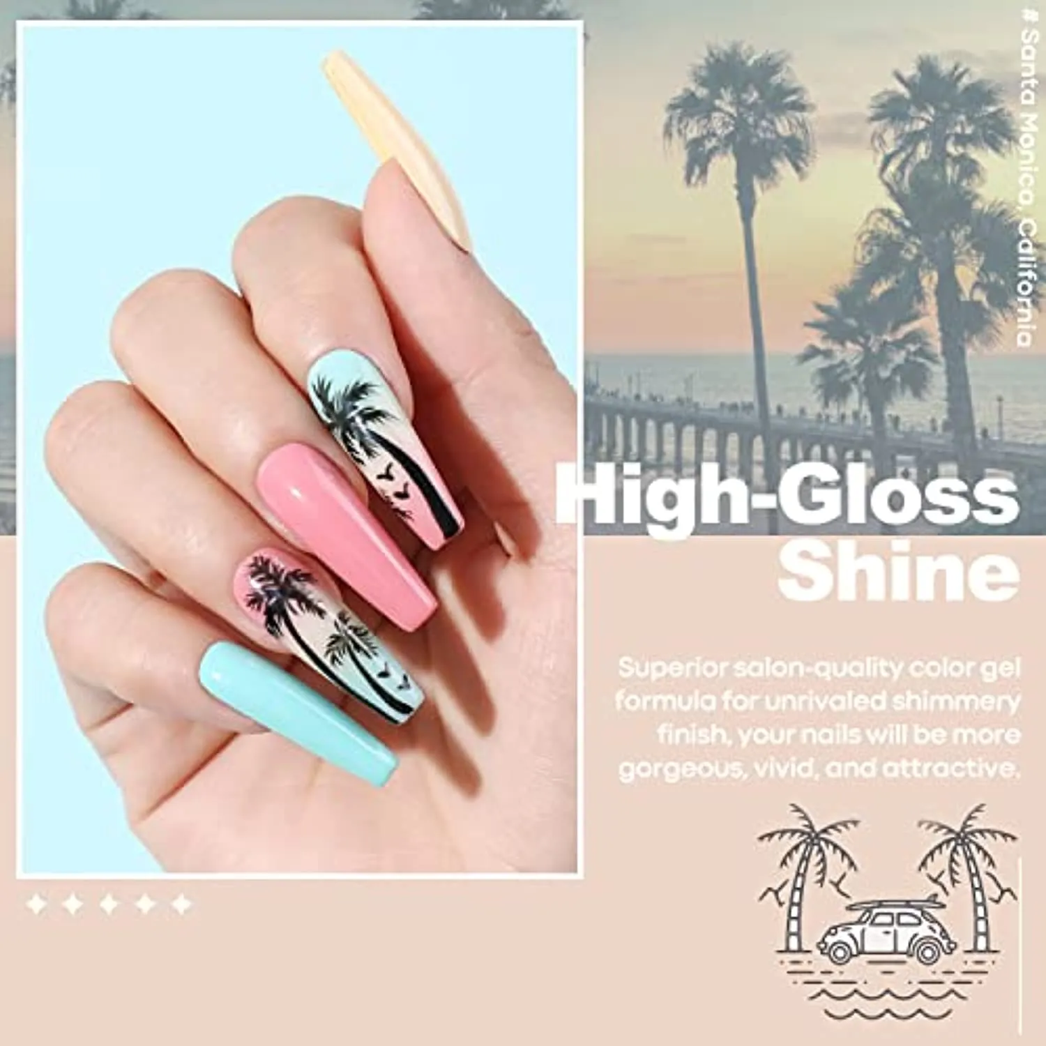 Modelones Gel Nail Polish Set, 36 Pastel Spring Summer Rainbow Colors 7ML Soft Pink Red Green Neon Gel Polish Glitter Soak Off LED Gel Nail Polish Kit Nail Art for Starter DIY Holiday Gift