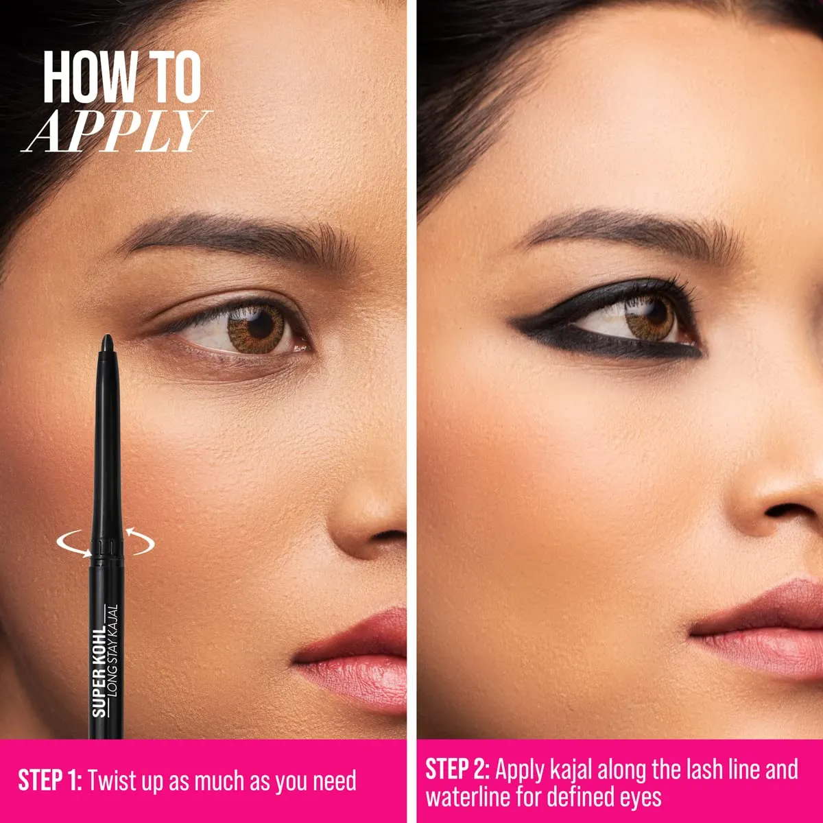 MyGlamm Super Kohl Long Stay Kajal Matte Finish - Black (0.3gm)