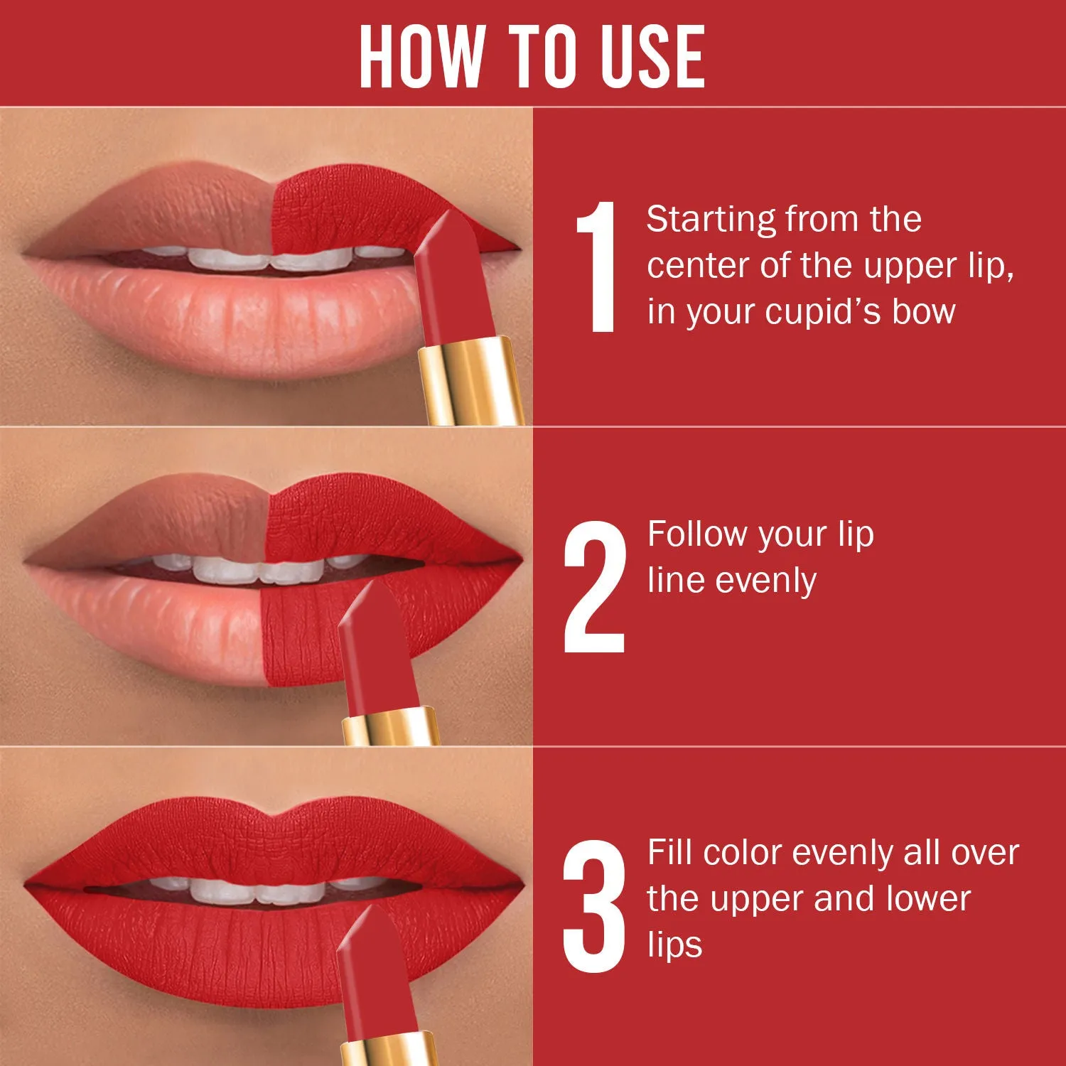 NY Bae Argan Oil Infused Matte Lipstick Runway Range - On Fleek 15 (4.5 g) | Red | Creamy Matte Finish | Enriched with Argan Oil | Rich Colour Payoff | Full Coverage | Long lasting | Smudgeproof | Weightless | Cruelty Free