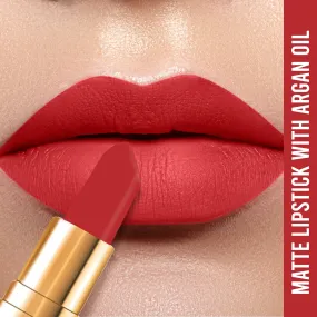 NY Bae Argan Oil Infused Matte Lipstick Runway Range - On Fleek 15 (4.5 g) | Red | Creamy Matte Finish | Enriched with Argan Oil | Rich Colour Payoff | Full Coverage | Long lasting | Smudgeproof | Weightless | Cruelty Free