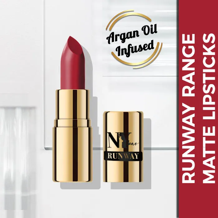 NY Bae Argan Oil Infused Matte Mini Lipstick, Runway Range, Red - Designer Spotlight 2 (1.2 g)