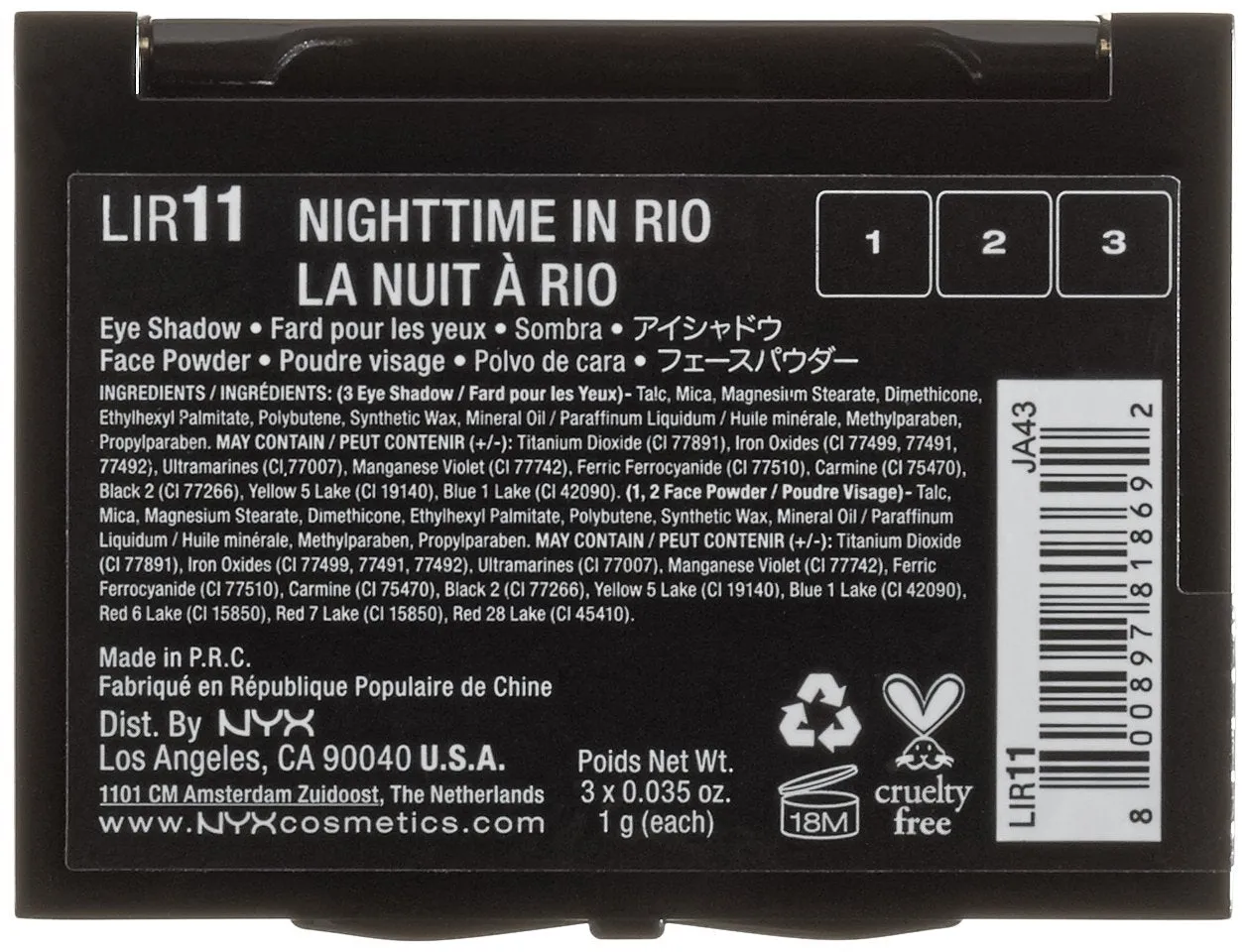 NYX Love In Rio Eye Shadow Palette