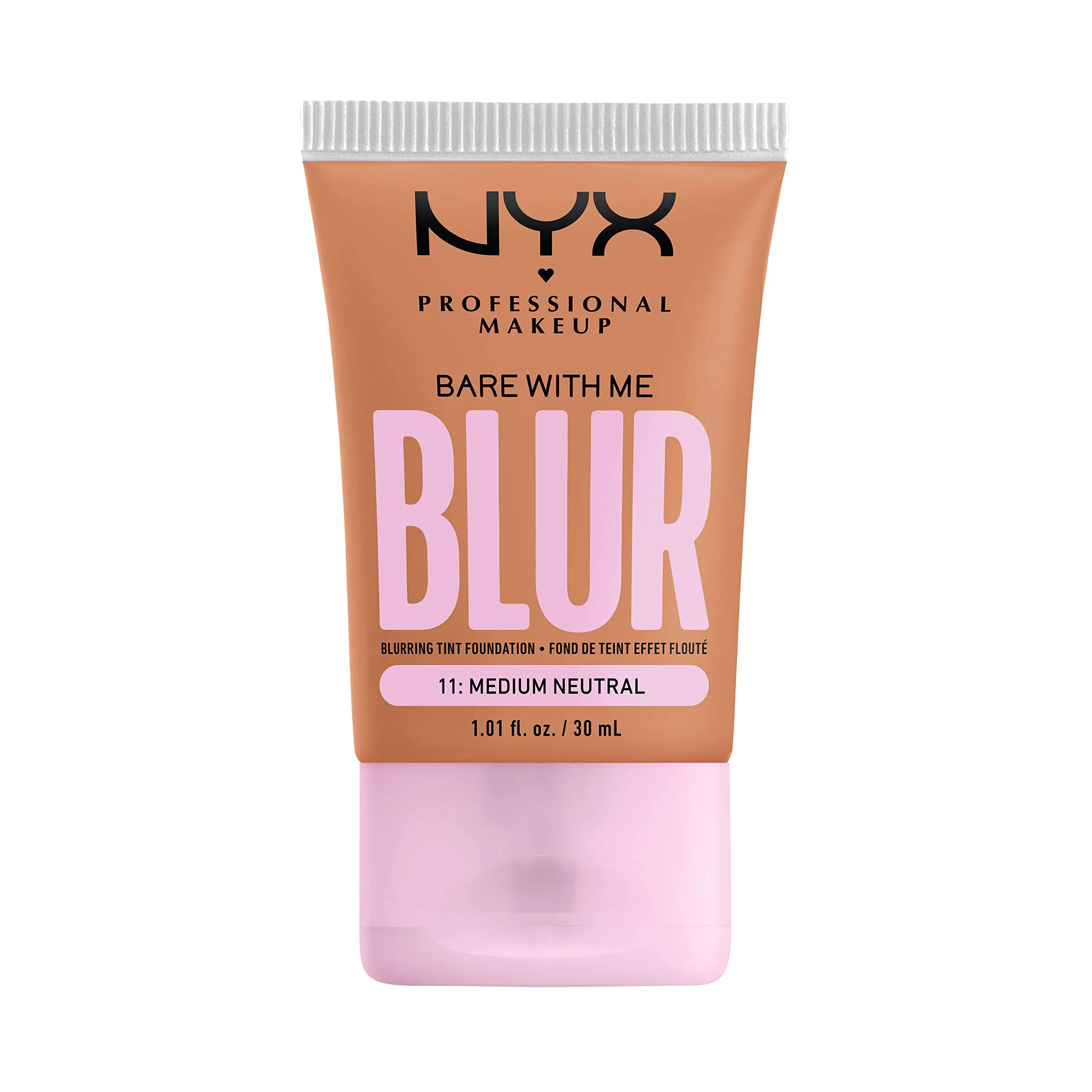 NYX PROFESSIONAL MAKEUP, Bare With Me, Tint Foundation, Medium buildable coverage, 12h hydration, Lightweight matte finish - 11 MEDIUM NEUTRAL