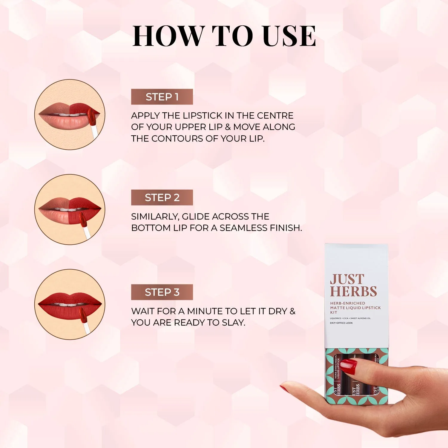 Overachiever Look: Full-Size Herb Enriched Matte Liquid Lipstick Kit - Set of 3