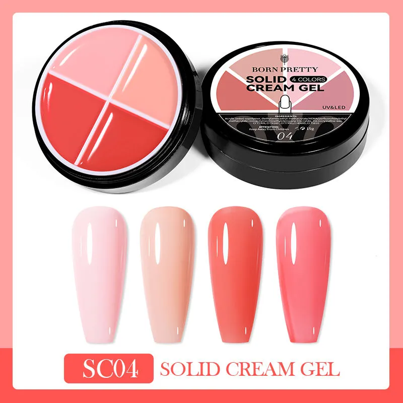 Solid Cream Gel Polish 4 Colours in 1 Born Pretty