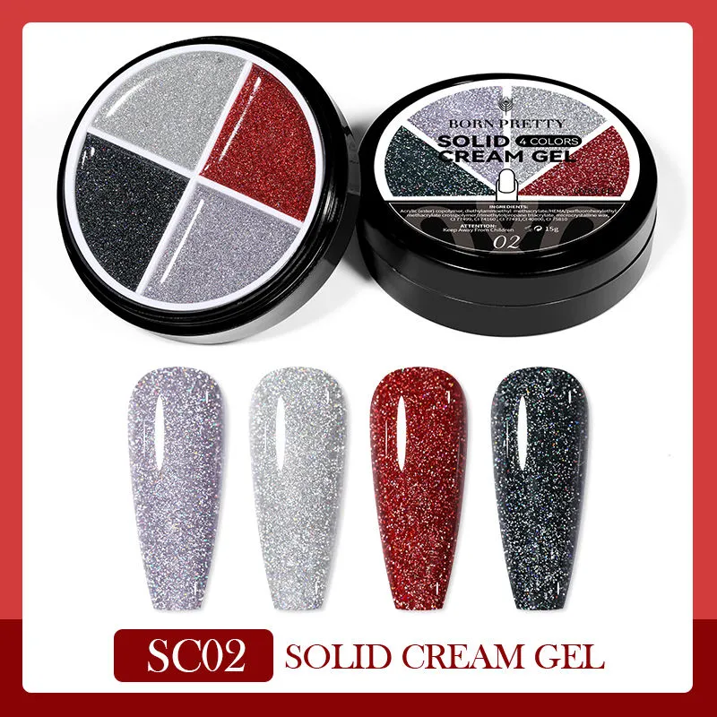Solid Cream Gel Polish 4 Colours in 1 Born Pretty