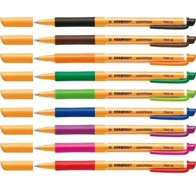 Stabilo Point Visco Rollerball Pen Assorted Colours Fine 0.5mm 9 Pack